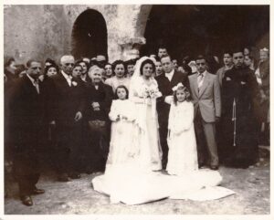 TORCHIATI - MATRIMONIO RUSSO IZZO, ANNO 1949 - INTERNO CORTILE SANTA MARIA DEGLI ANGELI (ARCHIVIO BILL RUSSO, NEW YORK)-AFP